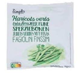 PP BLANC Haricots Verts Très Fins Surgelés 1kg