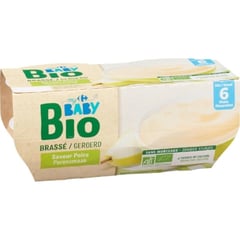 CARREFOUR BABY BIO Dessert Lacté Poire Pack de 4x100 g