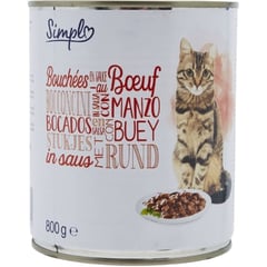 PP BLANC Pâtée pour Chats Boulettes de Bœuf 800 g