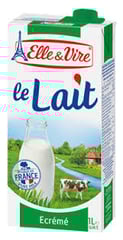 ELLE & VIRE Lait Écrémé UHT Brique 1 L