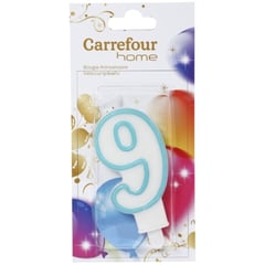CARREFOUR HOME Bougie Chiffre 9 Anniversaire
