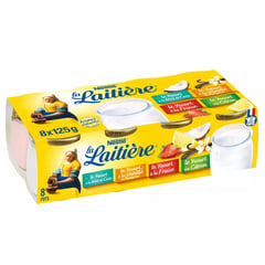 LA LAITIÈRE Yaourt Saveur Panaché Pack de 8 x 125 g