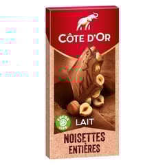 CÔTE D'OR Bloc Lait Noisettes Entières 180g