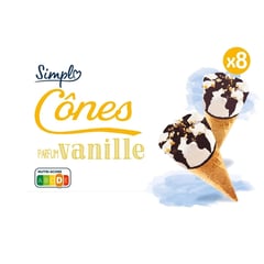 CARREFOUR Cônes Vanille Pack de 8 550 g