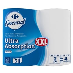 CARREFOUR Essuie-Tout XXL Ultra Absorbant Lot de 2