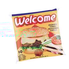 WELCOME Fromage Fondu Nature 10 Tranches 200g