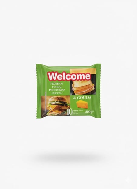 WELCOME Fromage Fondu Gouda 10 Tranches 200g