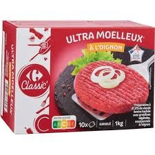 CARREFOUR Steaks Hachés aux Oignons 10x100g Surgelés