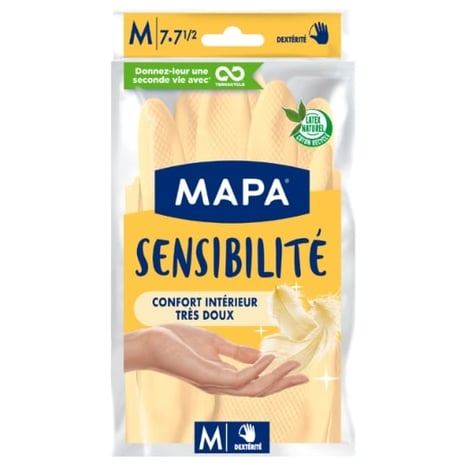 MAPA Gants de Protection Latex Satinés Taille M