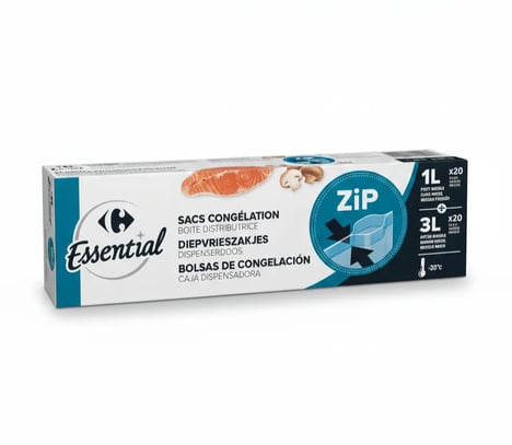 CARREFOUR Sacs Congélation Zip 1 L + 3 L Lot de 40