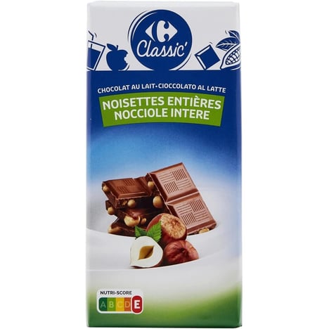 CARREFOUR Chocolat au Lait aux Noisettes Pack de 3 3x100g