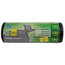 ELBE Sacs Poubelle Noirs 130 L Lot de 10