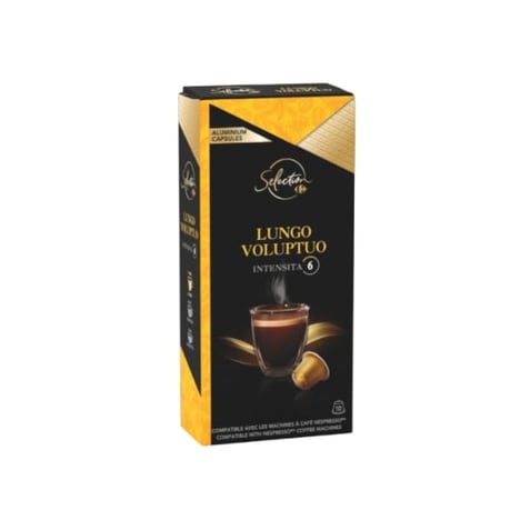 CARREFOUR Capsules Café Lungo Volupto Compatible 10 unités