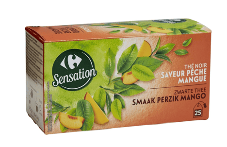 CARREFOUR Thé Pêche-Mangue Boîte de 25 Sachets