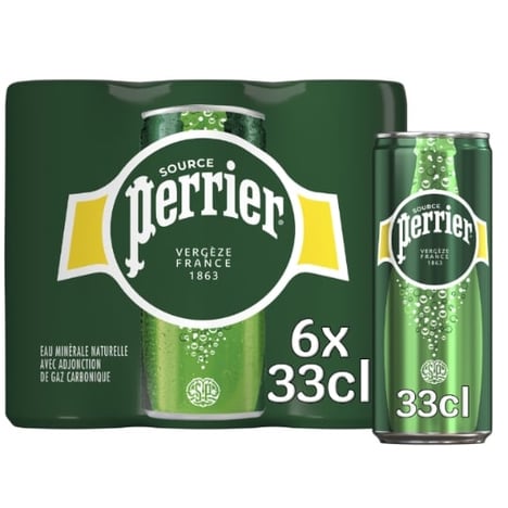 PERRIER Eau Gazeuse Naturelle Pack de 6x330 ml