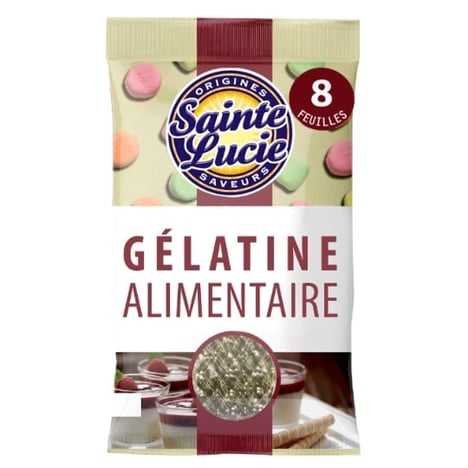 SAINTE LUCIE Gélatine Alimentaire 12 Feuilles