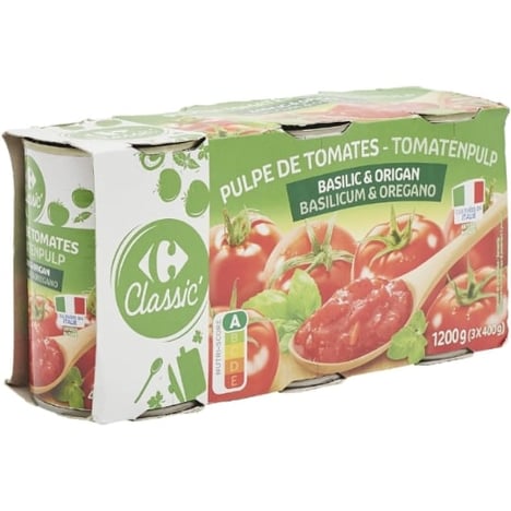CARREFOUR Pulpe de Tomate 3x400 g