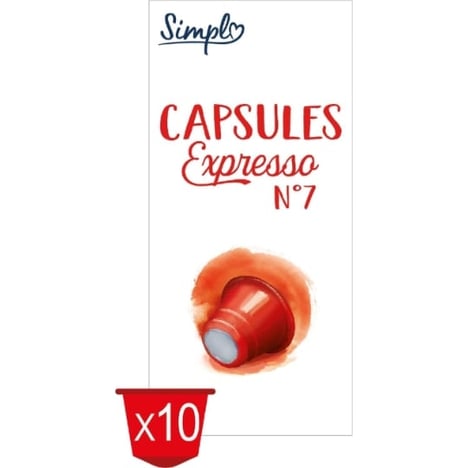 SIMPLY Capsules Café Expresso Compatible Lot de 10