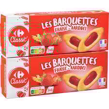 CARREFOUR CLASSIC Barquettes Fraise Lot de 2x120 g