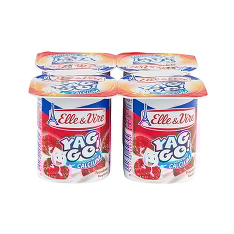 ELLE & VIRE Dessert Pulpe Yag Go Framboise 4x125 g