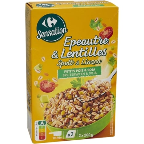 CARREFOUR Mélange Épeautre-Légumes Secs 2x200 g