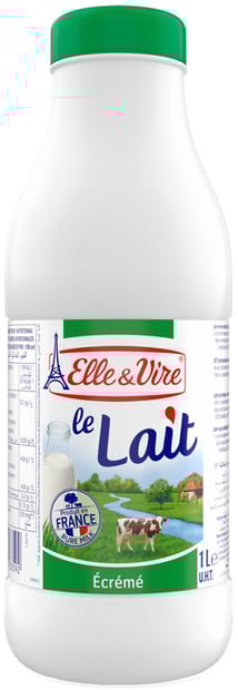 ELLE & VIRE Lait Écrémé UHT 1 L