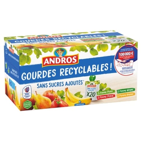 ANDROS Gourde Fruit Me Up Pomme-Fraise 90g