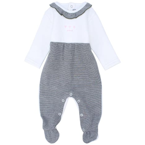 Grey and white jumpsuit