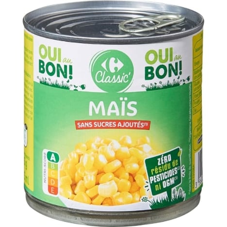 CARREFOUR Mais Sans Sucre Ajoute 1/2
