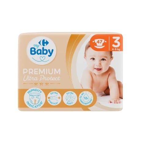 CARREFOUR BABY PREMIUM Changes Taille Midi Pack de 44