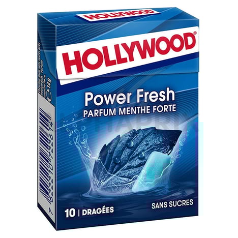 HOLLYWOOD Power Fresh Menthe Forte Pack de 10 14g