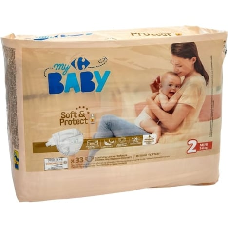 CARREFOUR BABY PREMIUM Changes Bébé New Born Taille 2 33 unités
