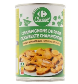 CARREFOUR Champignons Pieds Et Morceaux 1/2