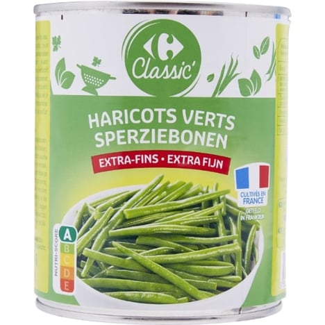 CARREFOUR Haricots Verts Extra Fins 800 g