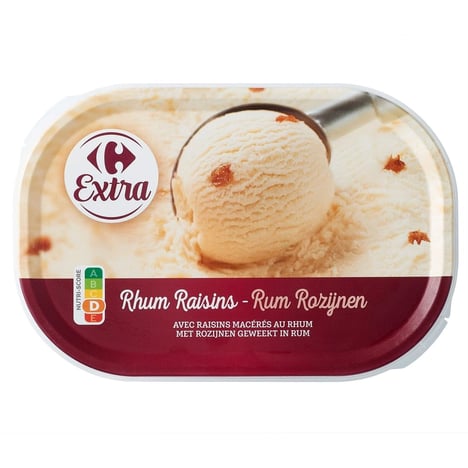 CARREFOUR Crème Glacée Rhum-Raisins 500 g