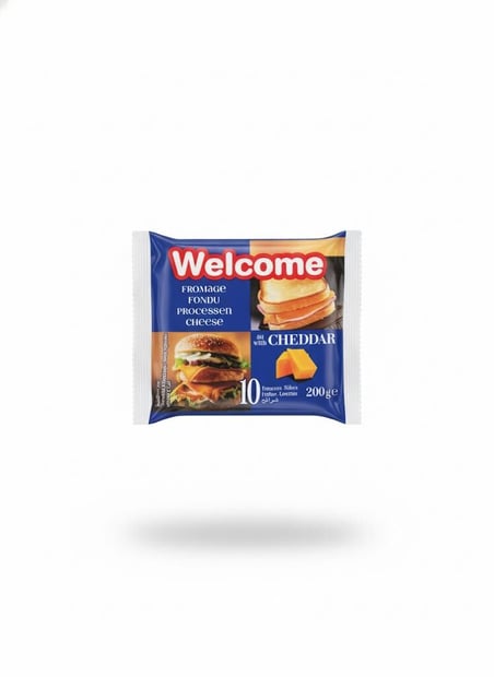 WELCOME Fromage Fondu Cheddar 10 Tranches 200g