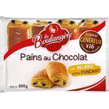 LA BOULANGÈRE Pains au Chocolat 8 Pièces 360g Décongelé