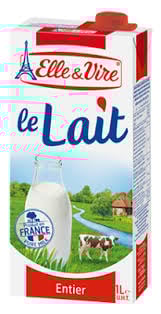 ELLE & VIRE Lait Entier UHT Brique 1 L