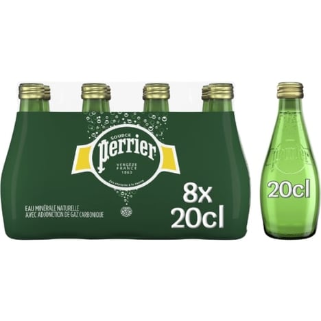 PERRIER Eau Gazeuse Pack de 8x20 cl