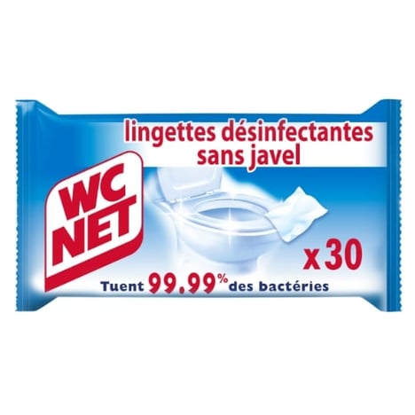 WC NET Lingettes Desinfectantes Multi Usages x30