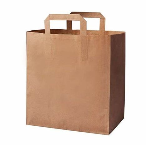 CARREFOUR Sac Kraft Brun Poignées Plates 42x32x17cm