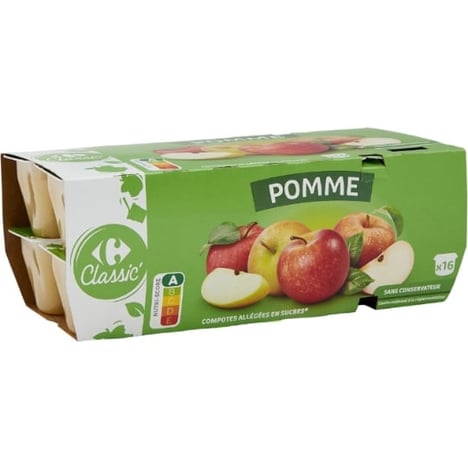 CARREFOUR Compote de Pomme Pack de 16x100 g