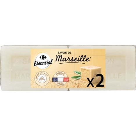 CARREFOUR Savon de Marseille Lot de 2x400 g