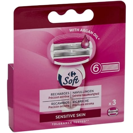 CARREFOUR Recharges Rasoir Femme 6 Lames Pack de 3