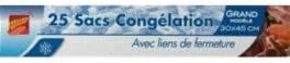 CARREFOUR Sacs de Congélation 22x35cm Lot de 50