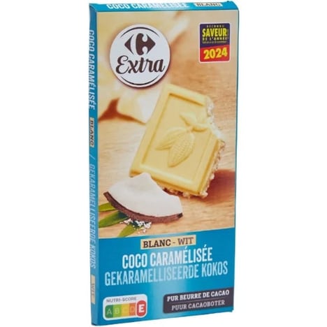CARREFOUR Chocolat Blanc à la Noix de Coco 200g