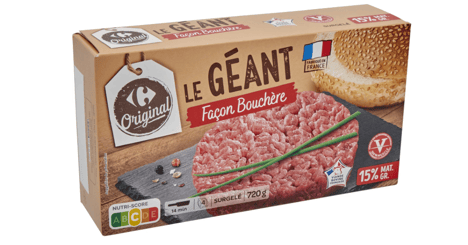 CARREFOUR Steaks Hachés Géants 4x180g