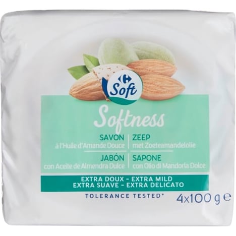 CARREFOUR Savon Extra Doux Amande 4X100G