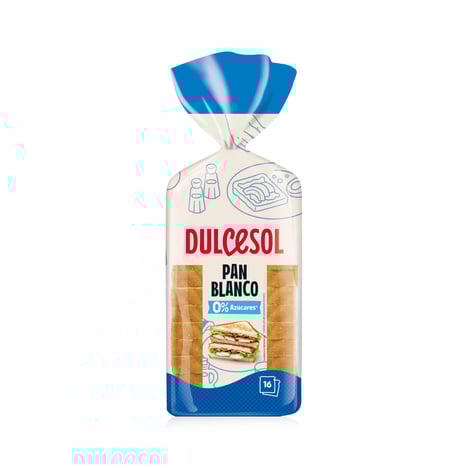 DULCESOL Pain de Mie Blanc 0% 16 Tranches 460 g Décongelé