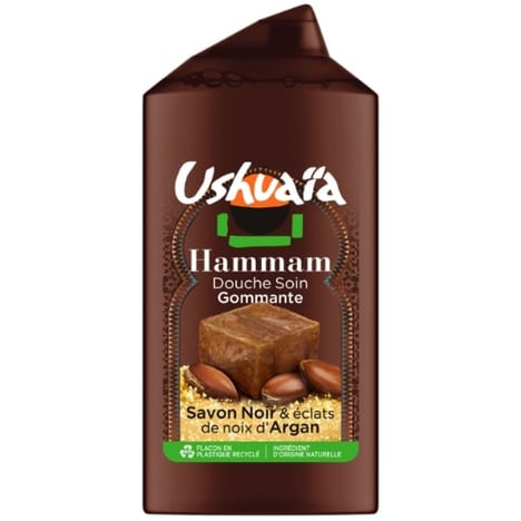 USHUAÏA Gel Douche Hammam Savon Noir-Argan 300ml